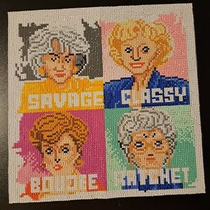 Finished golden girl diamond painting